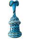16 Vintage Drapery Swirl Cased Art Glass Résumé Vase Italie Opaline Blue Mcm