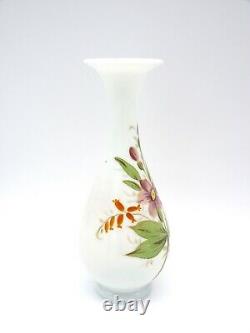 19ème Siècle Peint À La Main Français Opaline Petit Vase Floral
