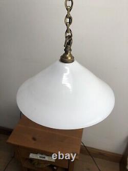 4 lampes de plafond opaline coolie art déco antiques