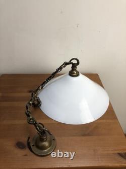 4 lampes de plafond opaline coolie art déco antiques
