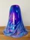 Abat-jour En Verre Art Nouveau Vintage Bleu Et Rose En Verre Irisé 18 Cm