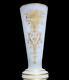 Ancien Vase En Cristal D'opale Blanc Pur De Baccarat, Finition Dorée, Grand Modèle De 30cm