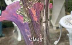 Anglais Antique 23 Ruby Epergne Verre Vaseline Uranium Opalescent C1870 T Webb