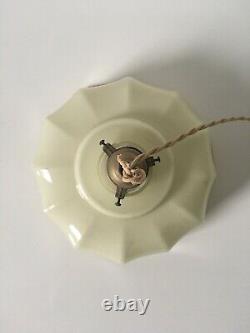 Années 1930 Italien Art Déco Opaline Off White Glass Ceiling Lamp Shade Light Vintage