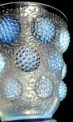 Antique Art Déco Opalescent Verlys Vase De Verre Cabochon French Art Glass 1920s
