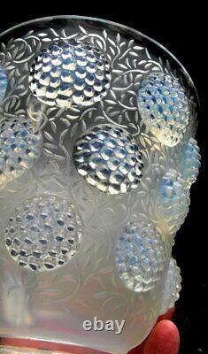 Antique Art Déco Opalescent Verlys Vase De Verre Cabochon French Art Glass 1920s