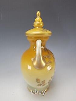 Antique Bohème Signé Harrach Casé Opaline Urne/vase De Cristal