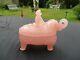 Antique French Pink Opaline Vallerysthal Portieux Elephant Mahout Covered Box
