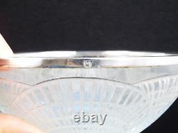Antique R Lalique Crystal Coquilles 6 Bols Opalescent #3204 Avec 950 Jantes Argentées