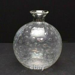 Archimède Signé Seguso Murano Glass Opaline D'art Contrôle De La Bulle Vase Vintage