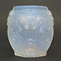 Art Déco Etling Vase De Paon Opalescent Signé/labeled Vers 1930 Lalique Sabino Era