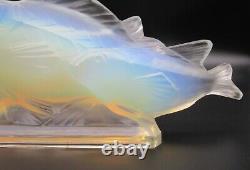 Art Déco Sabino Opalescent Art Glass Group Poisson 14,5 Signé C. 1928 Lalique Era