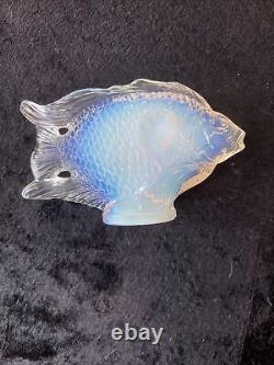 Art déco Poisson en verre opalescent français Jolivet 1925 Sabino