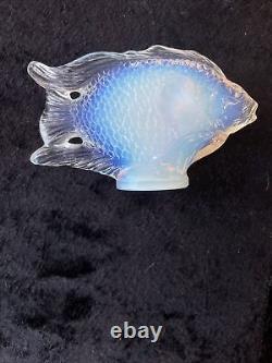 Art déco Poisson en verre opalescent français Jolivet 1925 Sabino