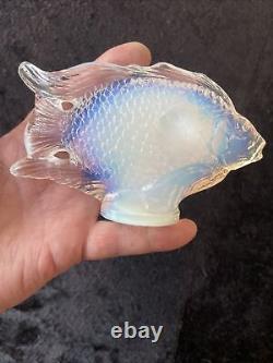 Art déco Poisson en verre opalescent français Jolivet 1925 Sabino