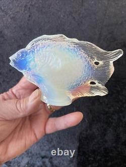 Art déco Poisson en verre opalescent français Jolivet 1925 Sabino