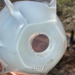 BEAU Vase de Lampe en Verre Soufflé à la Main en Opaline Rose Murano de Grande Taille des Années 50 Italie