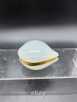 BOÎTE À BIJOUX EN VERRE OPALINE MURANO ITALIENNE PAR FRATELLI FERRO RARE