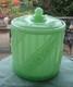 Biscuit En Verre Opalin Jadeite Vert Antique Art Déco Baccarat S. Reich