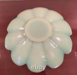 Bol de pétales en verre d'art italien opalescent vert lime YALOS CASA MURANO de 13 1/2 pouces de diamètre