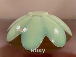 Bol de pétales en verre d'art italien opalescent vert lime YALOS CASA MURANO de 13 1/2 pouces de diamètre