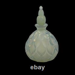 Bouteille de parfum/ bouchon en verre d'art opalescent Sabino France Art Déco