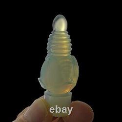 Bouteille de parfum/ bouchon en verre d'art opalescent Sabino France Art Déco