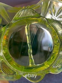 Cactus Vaseline Fenton Vaseline Topaz Panier Opalescent D'uranium Vert Jaune