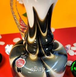 Carafe à poignée en verre opalin Pop Art Florence Murano Carlo Moretti Italie.