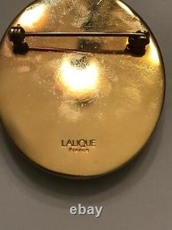 Clemence Authentique Lalique Lady Cameo Pendentif En Cristal Rose Opalescent Broch