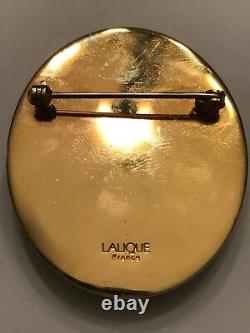 Clemence Authentique Lalique Lady Cameo Pendentif En Cristal Rose Opalescent Broch