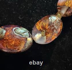 Collier / Choker en perles graduées en verre opalescent en feuille vénitienne antique