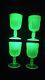 Ensemble De 4 Verres à Motifs De Cactus Opalescents Jaunes De Fenton De Collection