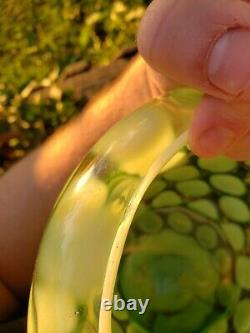 Exceptionnellement Rare Fenton Jade Tortue Avec Opalescent Aquarium