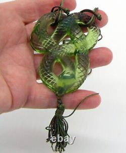 Fabuleux Grand Serpent Serpent Serpent Sauveur Faire Collier Vert Opalescent