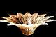 Fabuleux Lavorazione Murano Opalescent Art Verre Banana Leaf Centerpiece Bowl