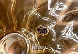 Fabuleux bol de centre en verre d'art opalescent Lavorazione Murano à feuille de bananier