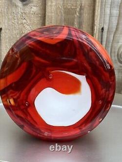 Fabuleux vase en verre opalin Empoli de Carlo Moretti, art pop. Environ années 1970.