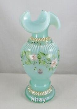 Fenton 1997 Connaisseur Coll. Opaline Floral 9 Vase 2965 Ud Le #247/1500 Nib