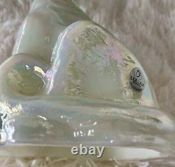 Fenton Alley Cat - opalescent avec des fleurs peintes à la main