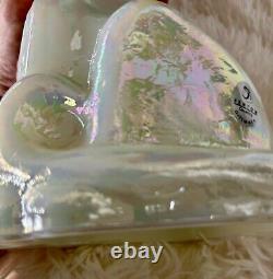 Fenton Alley Cat - opalescent avec des fleurs peintes à la main