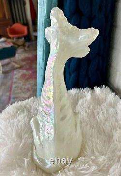Fenton Alley Cat - opalescent avec des fleurs peintes à la main