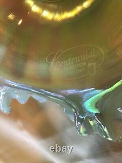 Fenton Art Glass 2000 Epergne Opalescent Willow Green signé par Frank Fenton. RARE
