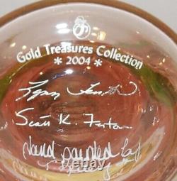 Fenton Art Glass 2004 Gold Treasures Collection Vase Opalescent Topaz Amberina
