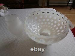 Fenton Art Glass French Opalescent Coin Dot Table Parlor Lampe 21 H Vintage