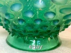 Fenton Art Glass Stunning Emerald Green Opalescent Epergne Remarkable Glows