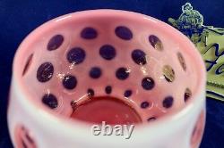 Fenton Cranberry Coin Dot Opalescent #1522 Couvert Candy Jar/dish 1947-51