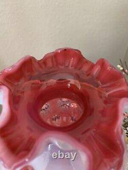 Fenton Cranberry Coin Dot Opalescent Lampe Shade 3 Fitter