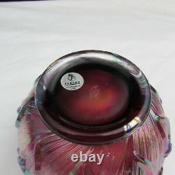 Fenton Plum Opalescent Iridized Lily Of The Valley Rose Bowl Ordre Spécial W63