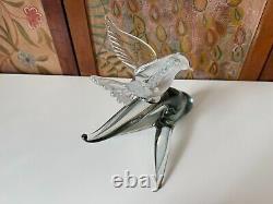 Figurine d'oiseau opalescent en verre d'art Vintage Murano Italie, signée Raffaeli